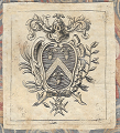 Blason ex-libris dans livre de 1739